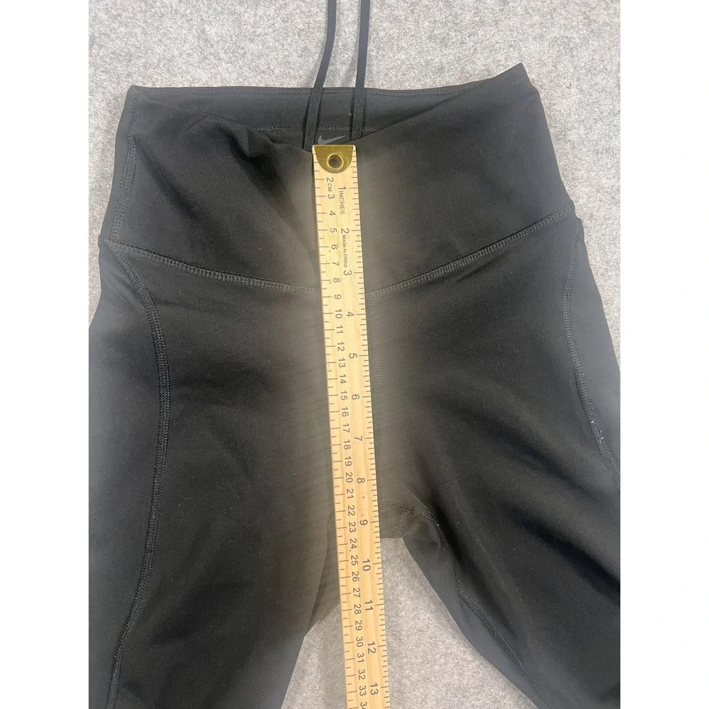 Nike Dri-FIT Running Leggings XS Black Mesh‎ Panels Pocket
